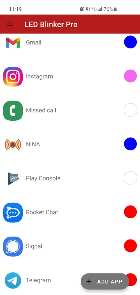 LED Blinker Notifications Pro -AoD-Manage lights