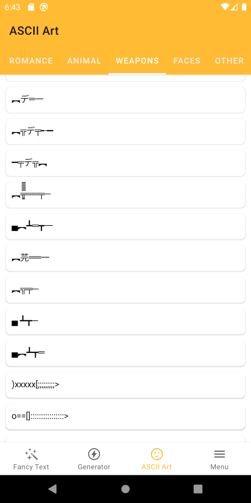 Fancy Text Symbols