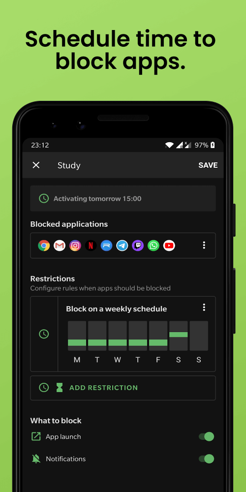 Block Apps: Digital Wellbeing