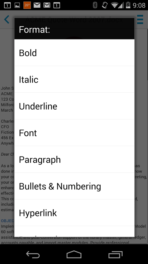 Docs To Go™ Office Suite
