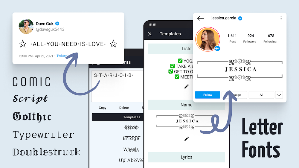 Letter Fonts – Stylish Text
