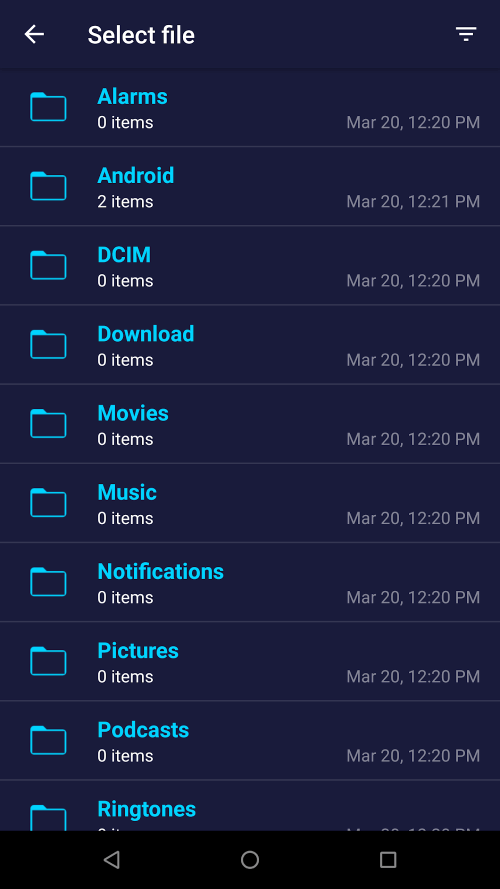 Send files to TV