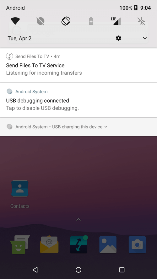 Send files to TV