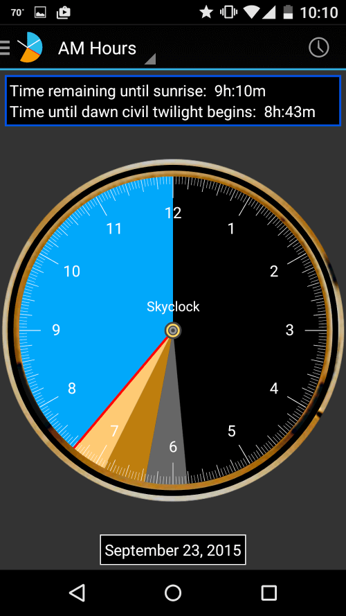 Skyclock – know sunrise/sunset