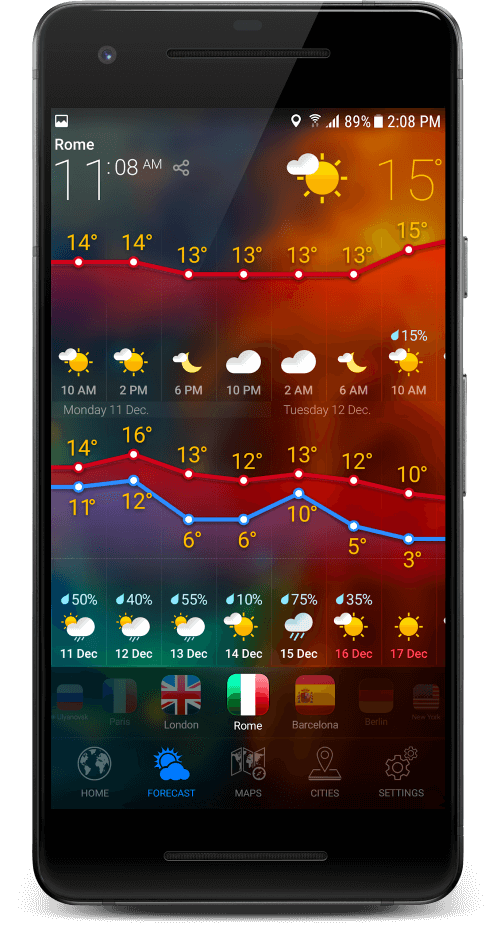 3D EARTH PRO – local forecast