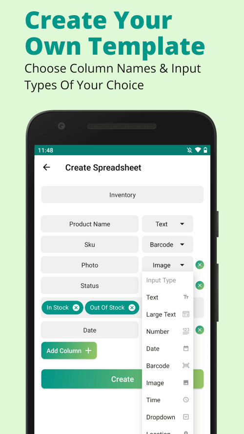 Excel Spreadsheet: Sheets App