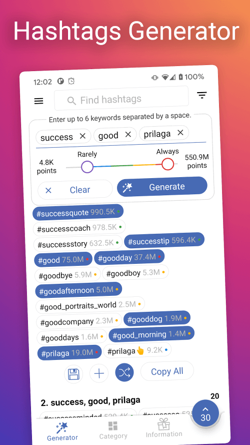 in Tags – Hashtags generator