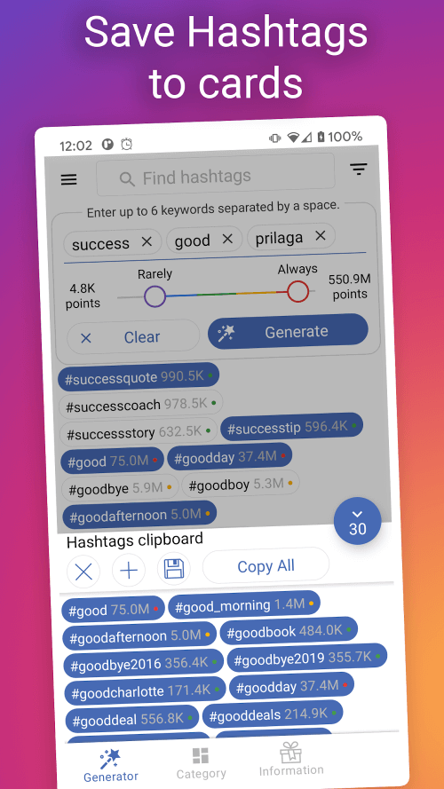 in Tags – Hashtags generator