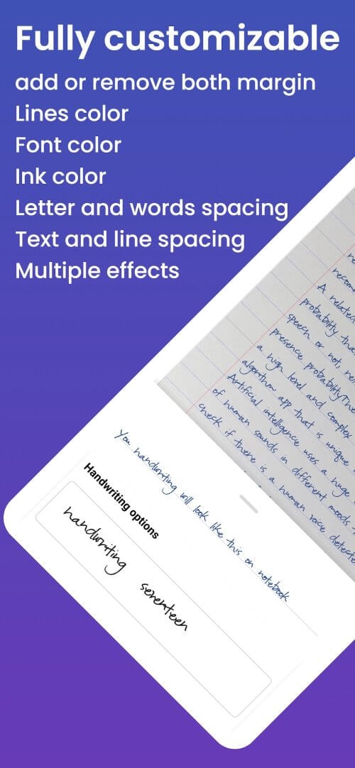 Handwriter: text to assignment