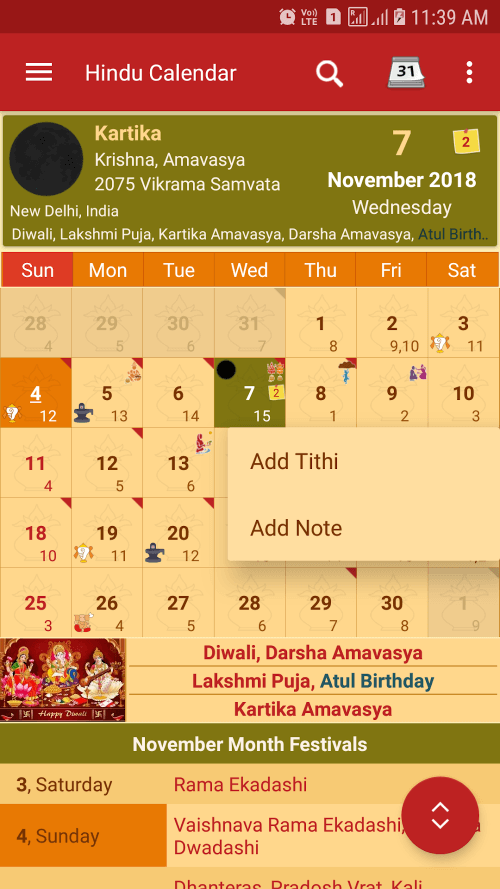 Hindu Calendar – Drik Panchang